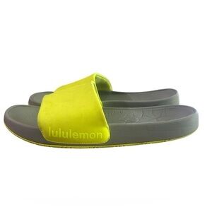 Lululemon Restfeel Athletic Slides - Mens Size 9 - Neon Yellow and Gray